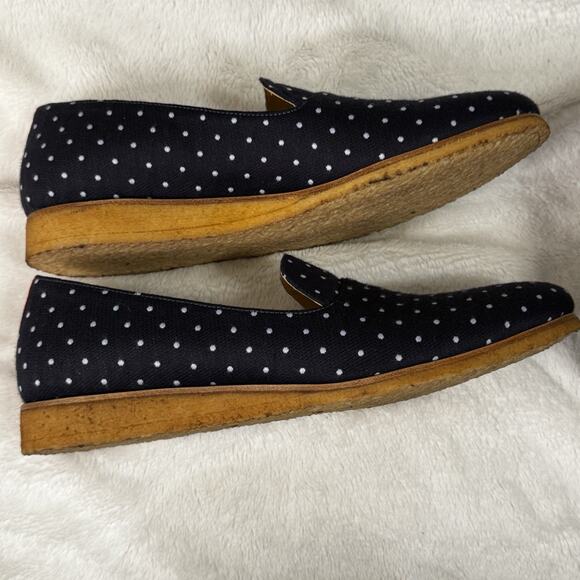 Del Toro Blue white dot gumsole Slip on men\'s loafers size 11